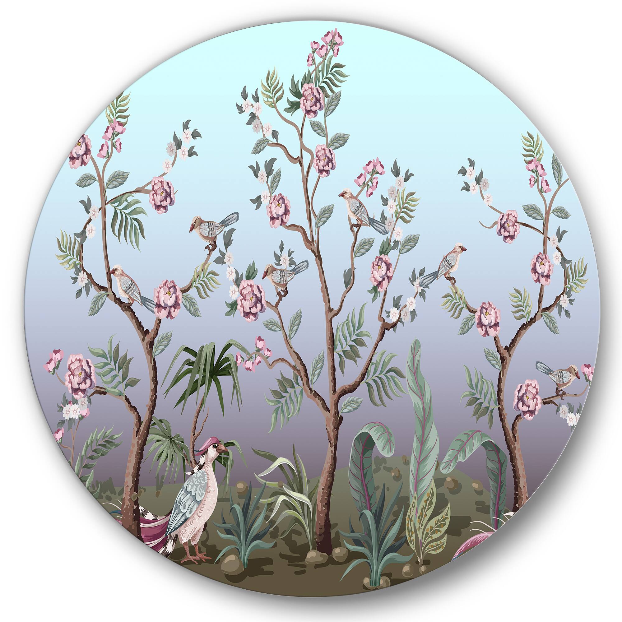 Designart - Chinoiserie With Birds and Peonies II